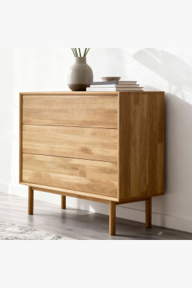 Tömör tölgyfa fiókos komód olajozott felülettel, Oslo II lábakkal